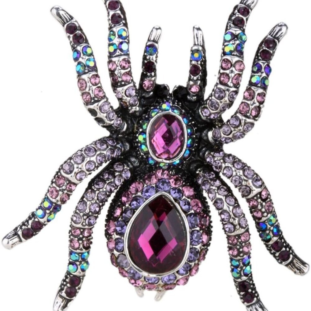 Spider Pin Brooch for Women, Spider Necklace Pendant for Women, Halloween Spider